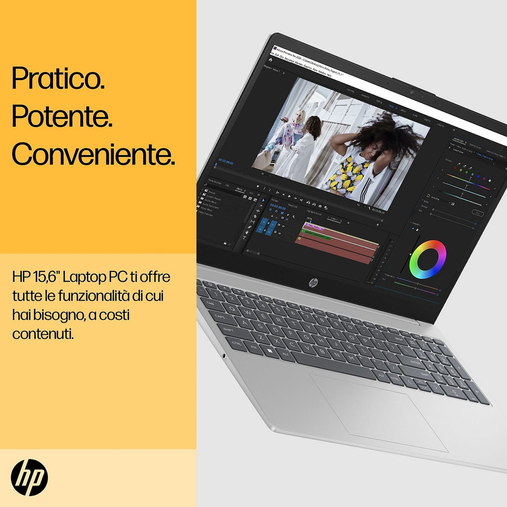 HP 15-FC0110NL NOTEBOOK, 15,6 ", processore AMD Ryzen 57520U, AMD Radeon™ Onboard Graphics, RAM 16 GB, 512 GB SSD, Silver, Windows 11 Home