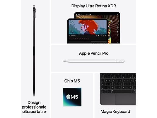 APPLE iPad Pro 13'' M5 Wi‑Fi 256GB con vetro standard - Nero Siderale 256GB
