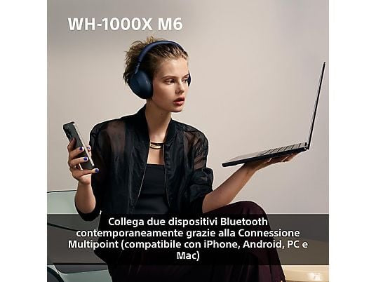 SONY WH-1000XM6 CUFFIE WIRELESS, Nero