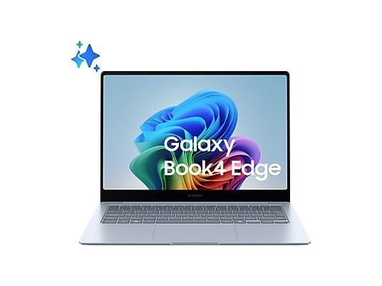 SAMSUNG Galaxy Book4 Edge 14 NOTEBOOK, 14 ", processore Qualcomm Snapdragon X EliteX1E-80-100, Qualcomm Adreno™ Onboard Graphics, RAM 16 GB, 512 GB Flash, Sapphire, Windows 11 Home