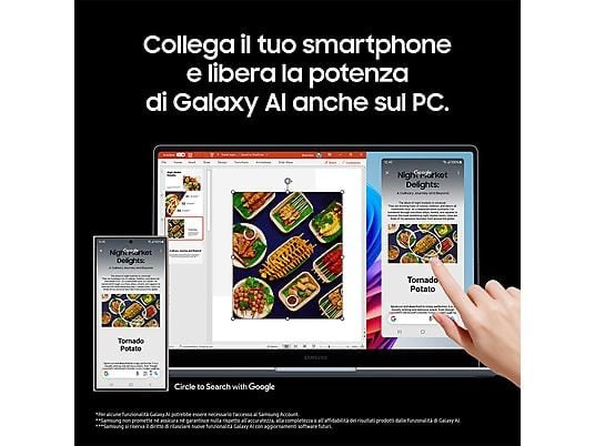 SAMSUNG Galaxy Book4 Edge 14 NOTEBOOK, 14 ", processore Qualcomm Snapdragon X EliteX1E-80-100, Qualcomm Adreno™ Onboard Graphics, RAM 16 GB, 512 GB Flash, Sapphire, Windows 11 Home