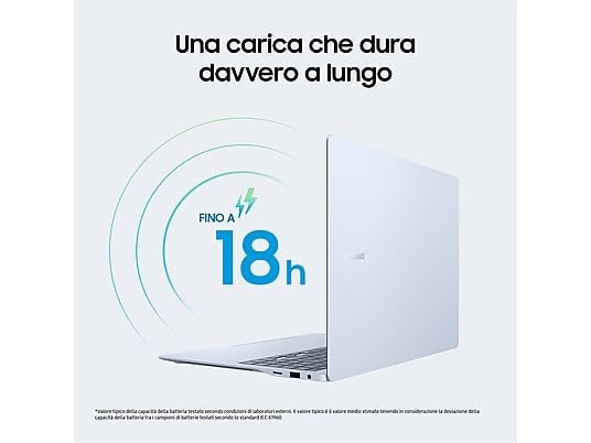 SAMSUNG Galaxy Book4 Edge 14 NOTEBOOK, 14 ", processore Qualcomm Snapdragon X EliteX1E-80-100, Qualcomm Adreno™ Onboard Graphics, RAM 16 GB, 512 GB Flash, Sapphire, Windows 11 Home