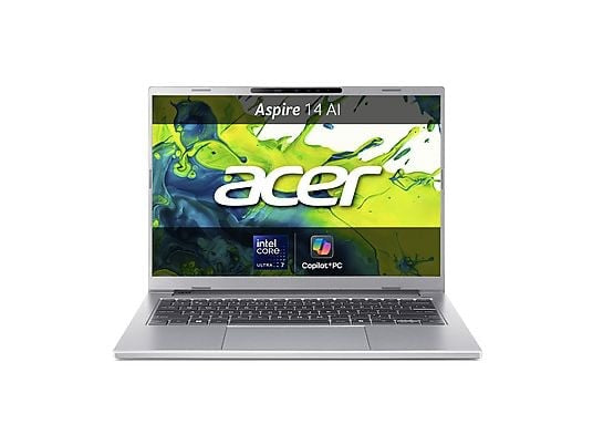 ACER Aspire 14 AI Copilot+ PC NOTEBOOK, 14 ", processore Intel® Core Ultra 7256V, Intel® Arc™ GPU, RAM 16 GB, 1024 GB SSD, Silver, Windows 11 Home