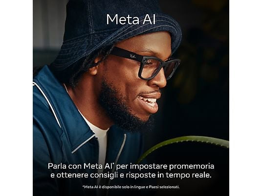 Ray-Ban Meta Wayfarer larga, Nero opaco, Grafite sfumata polarizzate
