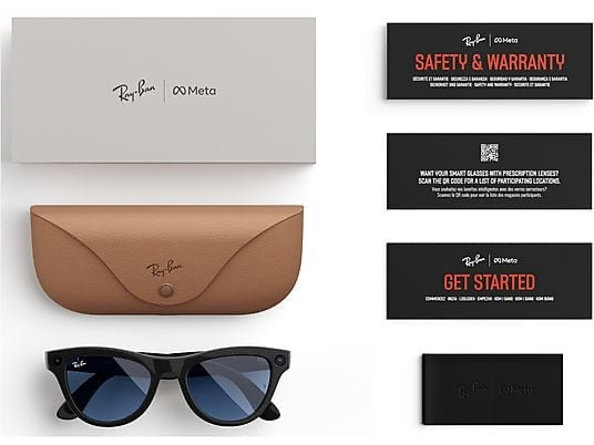 Ray-Ban Meta Skyler, Nero lucido, Azzurro ceruleo Transitions®