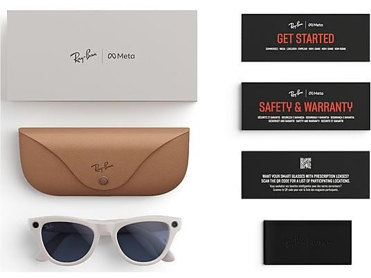 Ray-Ban Meta Skyler, Grigio chiaro lucido, Da trasparenti a zaffiro Transitions®