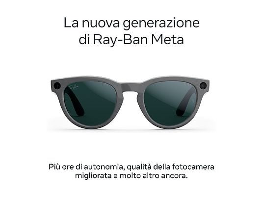 Ray-Ban | Meta Headliner (Gen 2) - Grigio asteroide lucido, Lenti smeraldo Transitions®