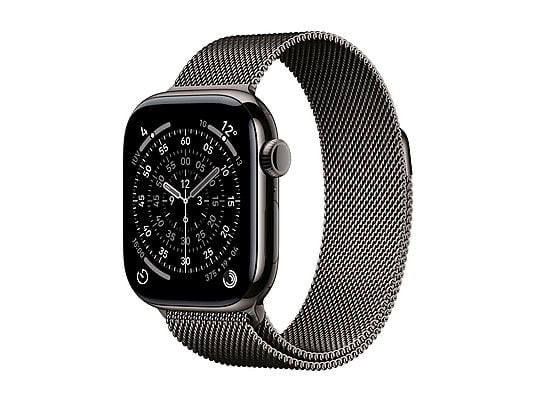 APPLE Watch Series 11 GPS + Cellular, Cassa 42 mm in titanio ardesia con Loop in maglia milanese naturale