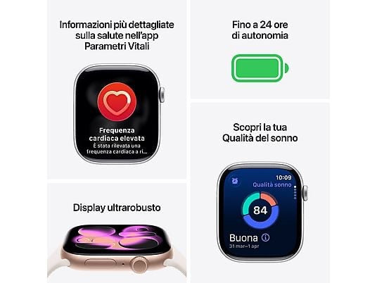 APPLE Watch Series 11 GPS + Cellular, Cassa 42 mm in titanio ardesia con Loop in maglia milanese naturale