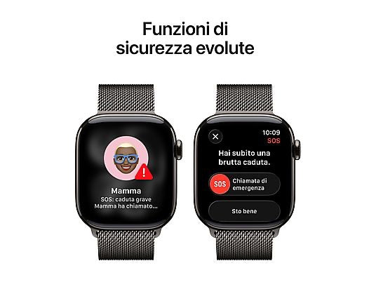 APPLE Watch Series 11 GPS + Cellular, Cassa 42 mm in titanio ardesia con Loop in maglia milanese naturale
