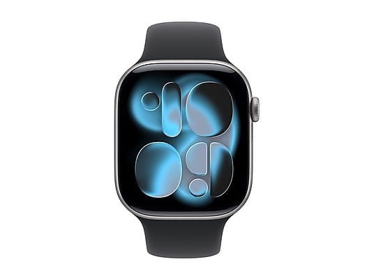 APPLE Watch Series 11 GPS, Cassa 46 mm in alluminio grigio siderale con Cinturino Sport nero - M/L