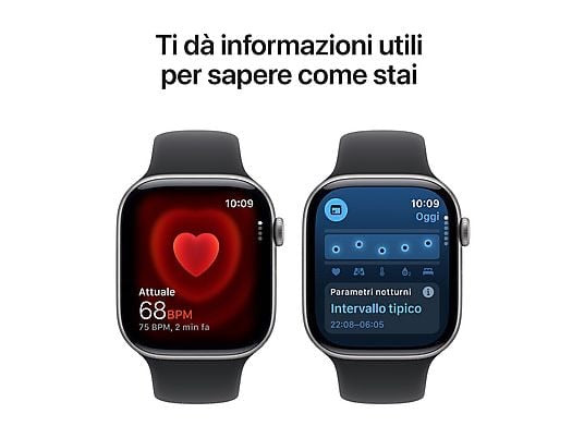 APPLE Watch Series 11 GPS, Cassa 46 mm in alluminio grigio siderale con Cinturino Sport nero - M/L