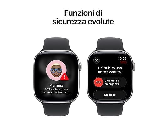 APPLE Watch Series 11 GPS, Cassa 46 mm in alluminio grigio siderale con Cinturino Sport nero - M/L