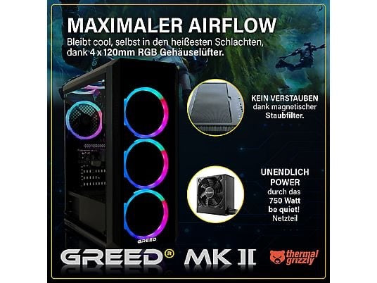 GREED DESKTOP GAMING | MK2 AMD - Pc / Computer Fisso, AMD, AMD Ryzen 7 5700X, GeForce RTX™ 5060, RAM 32 GB, 1000 GB SSD