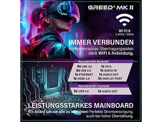 GREED DESKTOP GAMING | MK2 AMD - Pc / Computer Fisso, AMD, AMD Ryzen 7 5700X, GeForce RTX™ 5060, RAM 32 GB, 1000 GB SSD