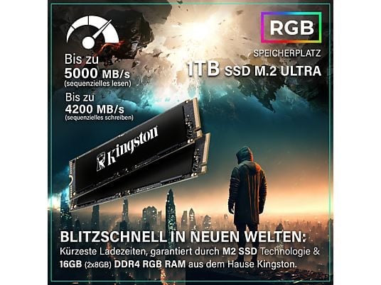 GREED DESKTOP GAMING | MK2 AMD - Pc / Computer Fisso, AMD, AMD Ryzen 7 5700X, GeForce RTX™ 5060, RAM 32 GB, 1000 GB SSD