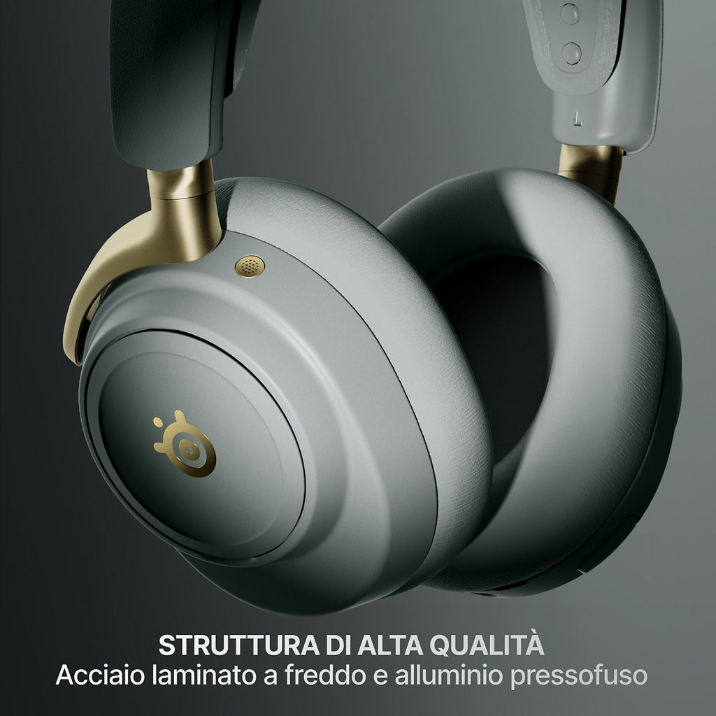 STEELSERIES ARCTIS NOVA ELITE CUFFIE WIRELESS, Salvia e oro