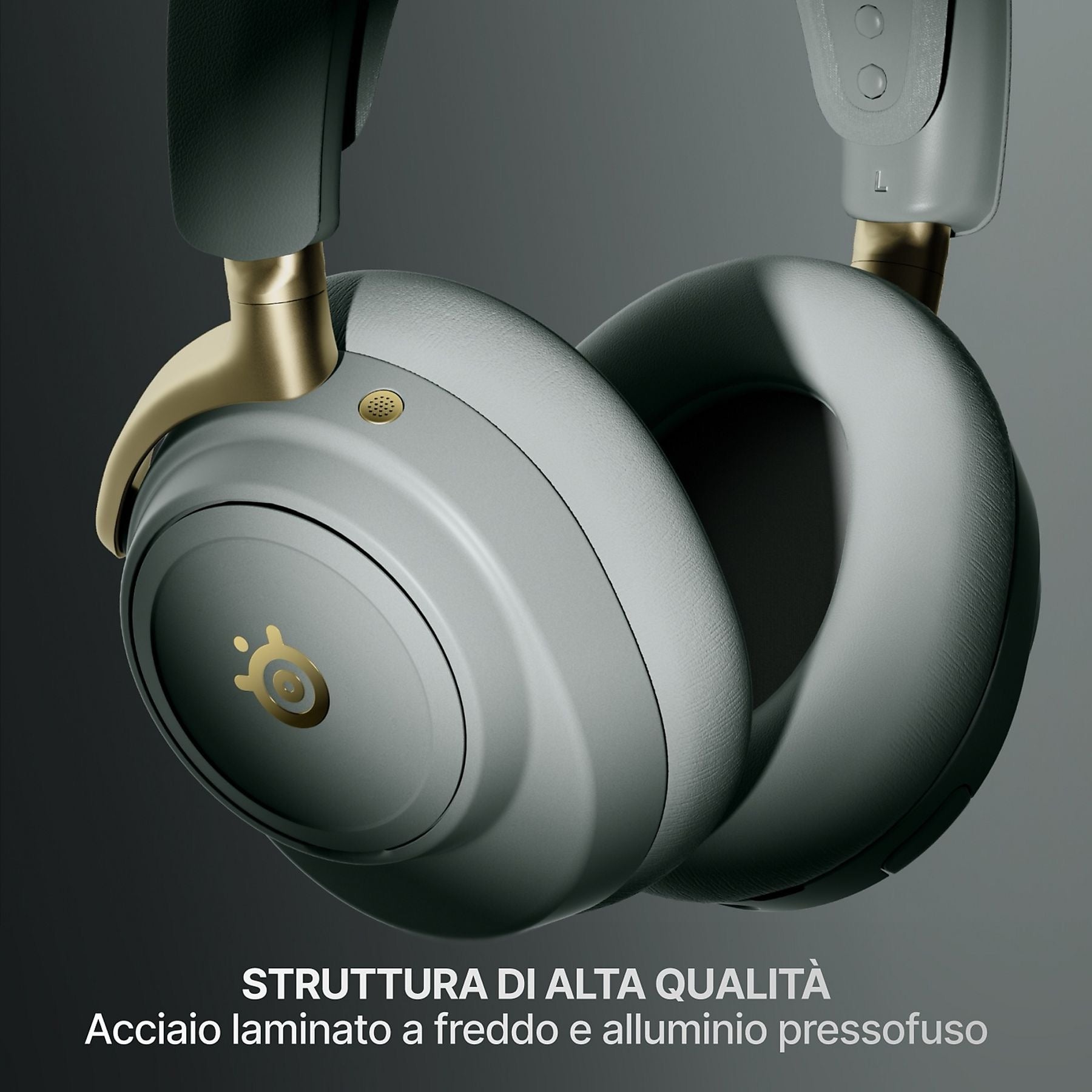 STEELSERIES ARCTIS NOVA ELITE CUFFIE WIRELESS, Salvia e oro