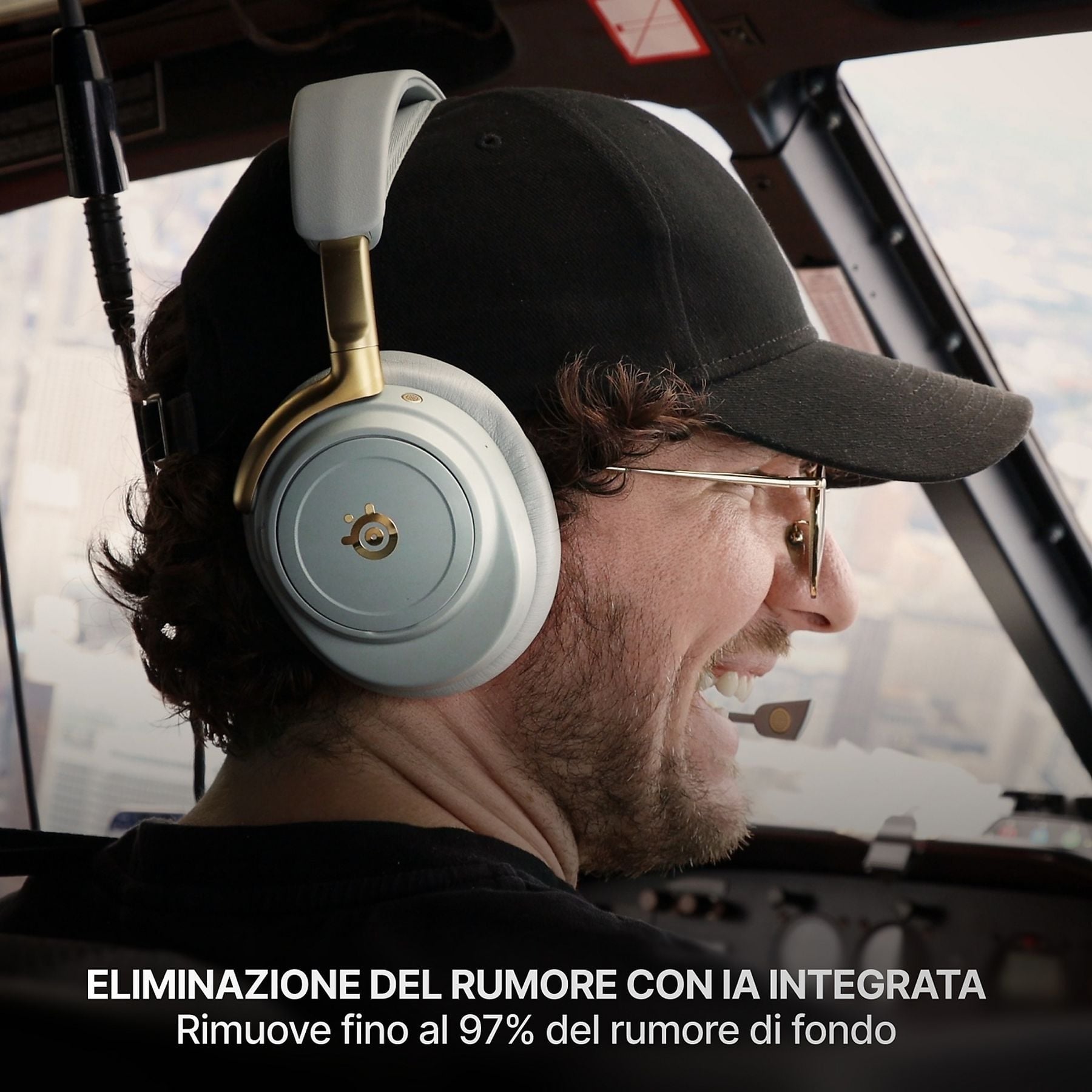 STEELSERIES ARCTIS NOVA ELITE CUFFIE WIRELESS, Salvia e oro