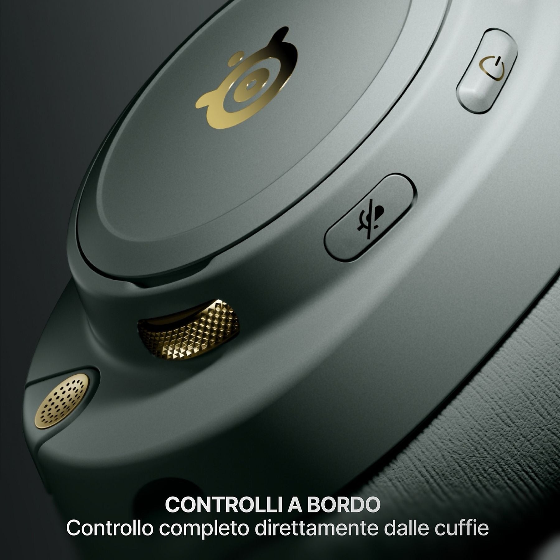 STEELSERIES ARCTIS NOVA ELITE CUFFIE WIRELESS, Salvia e oro