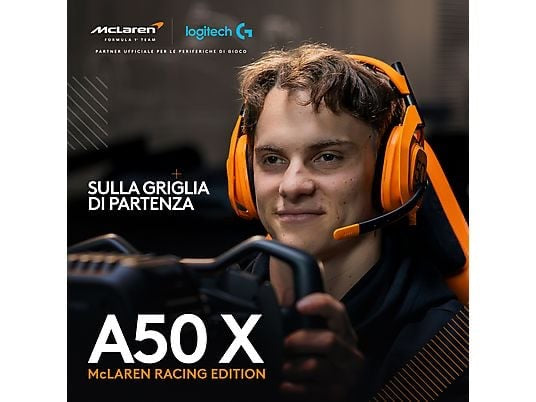 Cuffia gaming con microfono LOGITECH A50 X McLaren Racing Edition