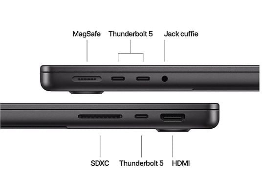 APPLE MacBook Pro 14'', Chip M5, 10 CPU 10 GPU, 16GB, 512/1TB, Nero/Argento
